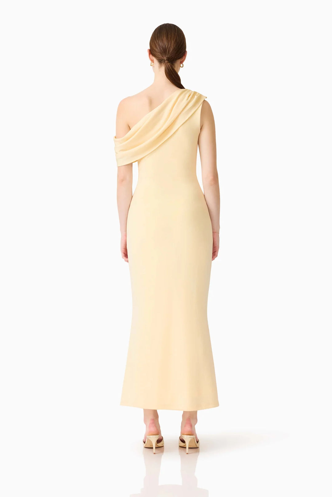 Simone One Shoulder Maxi Dress in Butter Yellow