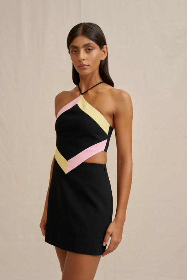 Diamond Halter Mini Dress — shown from another angle