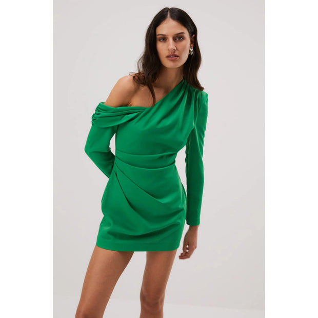 Cormac Satin Midi Dress Green | Misha