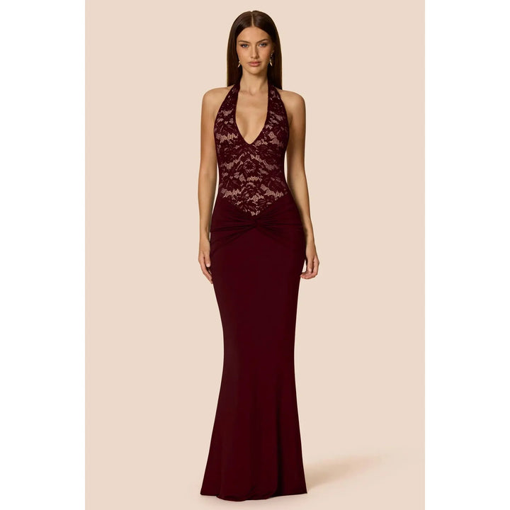 Lennox Halter Gown Wine