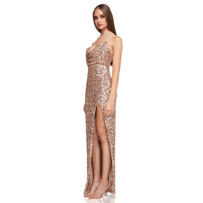 Smoke Show Gown Rose Gold | Nookie