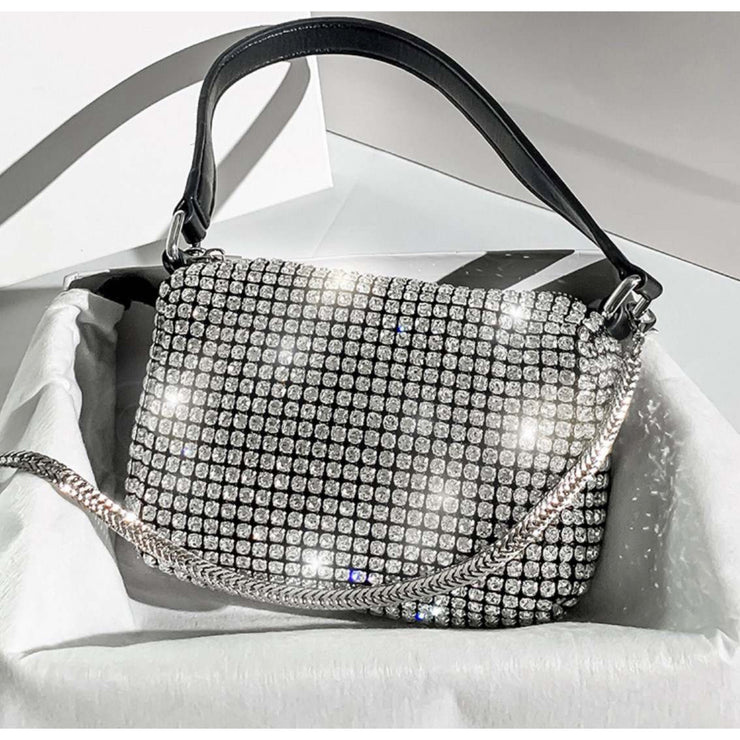 Celina Handbag - Silver Diamante